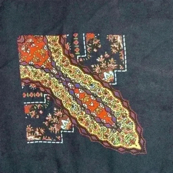 Gibson Latimer Women's Blouse Semi-Sheer Black/MultiColor Size L - Picture 3 of 8